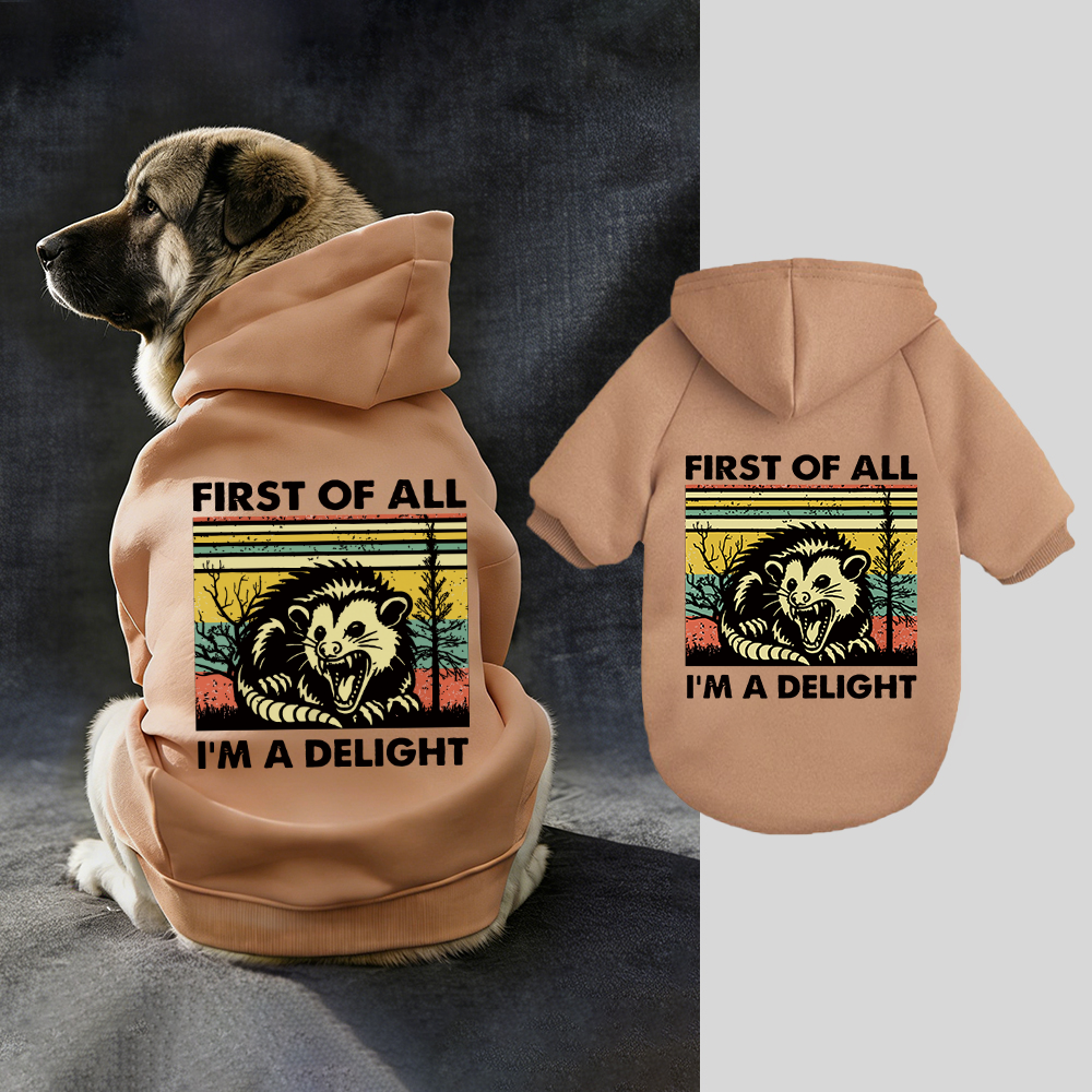 FIRST OF ALL I'M A DELIGHT Puppy Hoodie | BKPet331