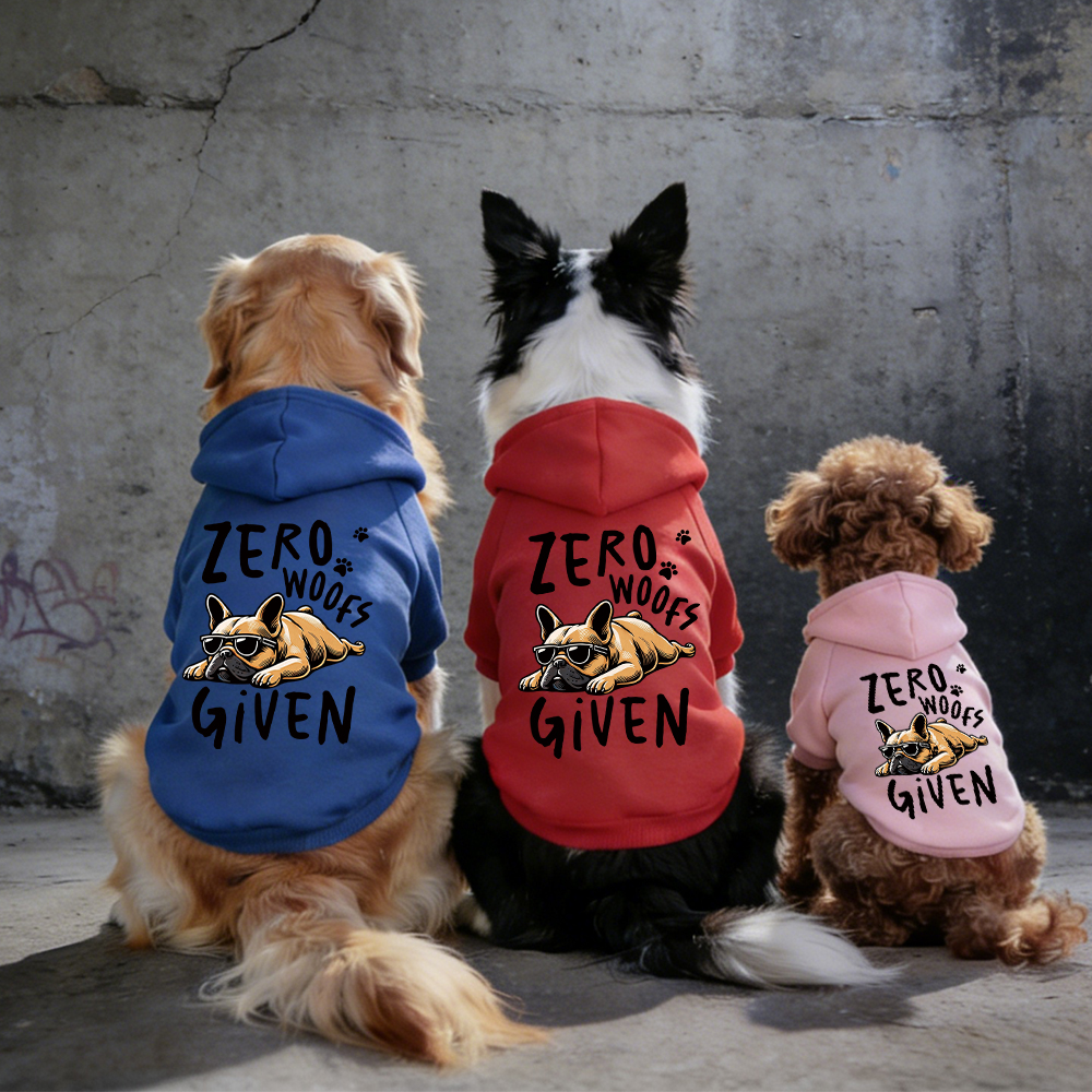 ZERO WOOFS GIVEN Puppy Hoodie | BKPet332