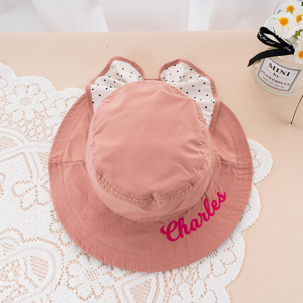 Personalized Embroidery 2-in-1 Neck Shield & Bow Sun Hat | CWBeach209