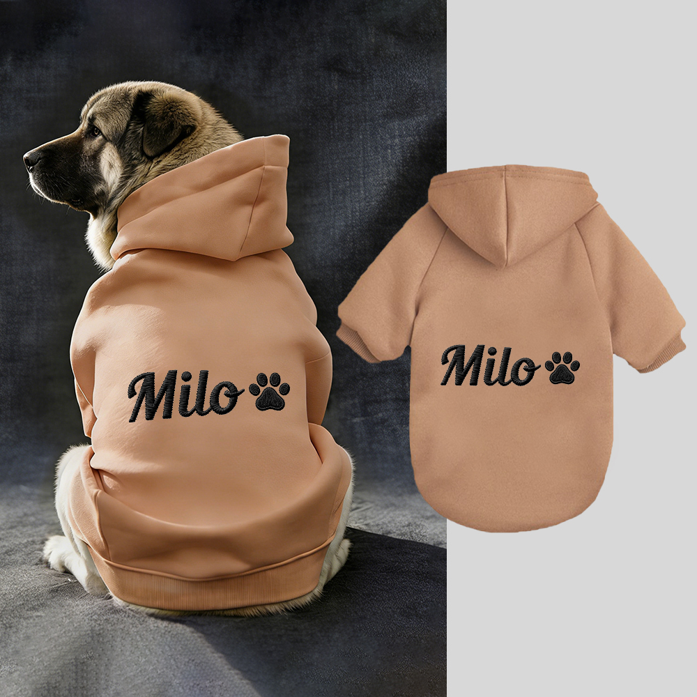 Personalized Embroidery Warm Soft Puppy Hoodie | BKPet362