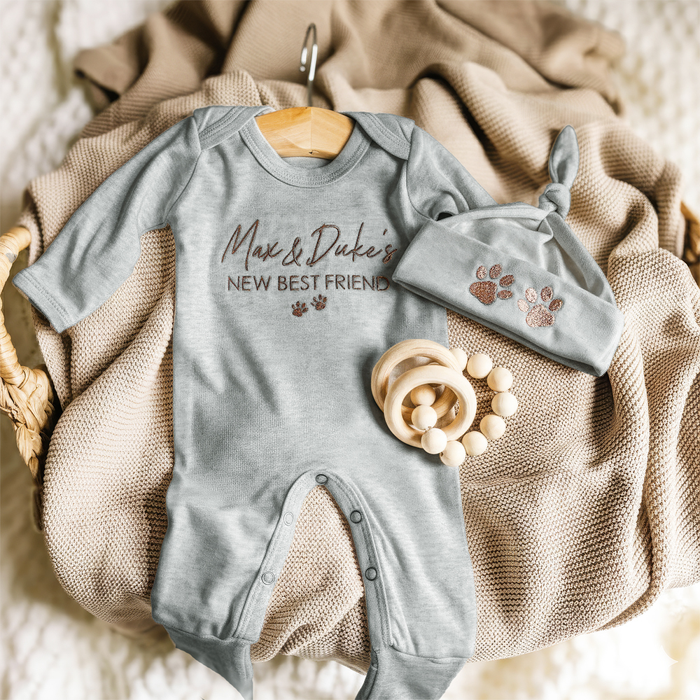 Personalized Embroidery Baby Coming Home Romper and Hat Set | CWBaby389