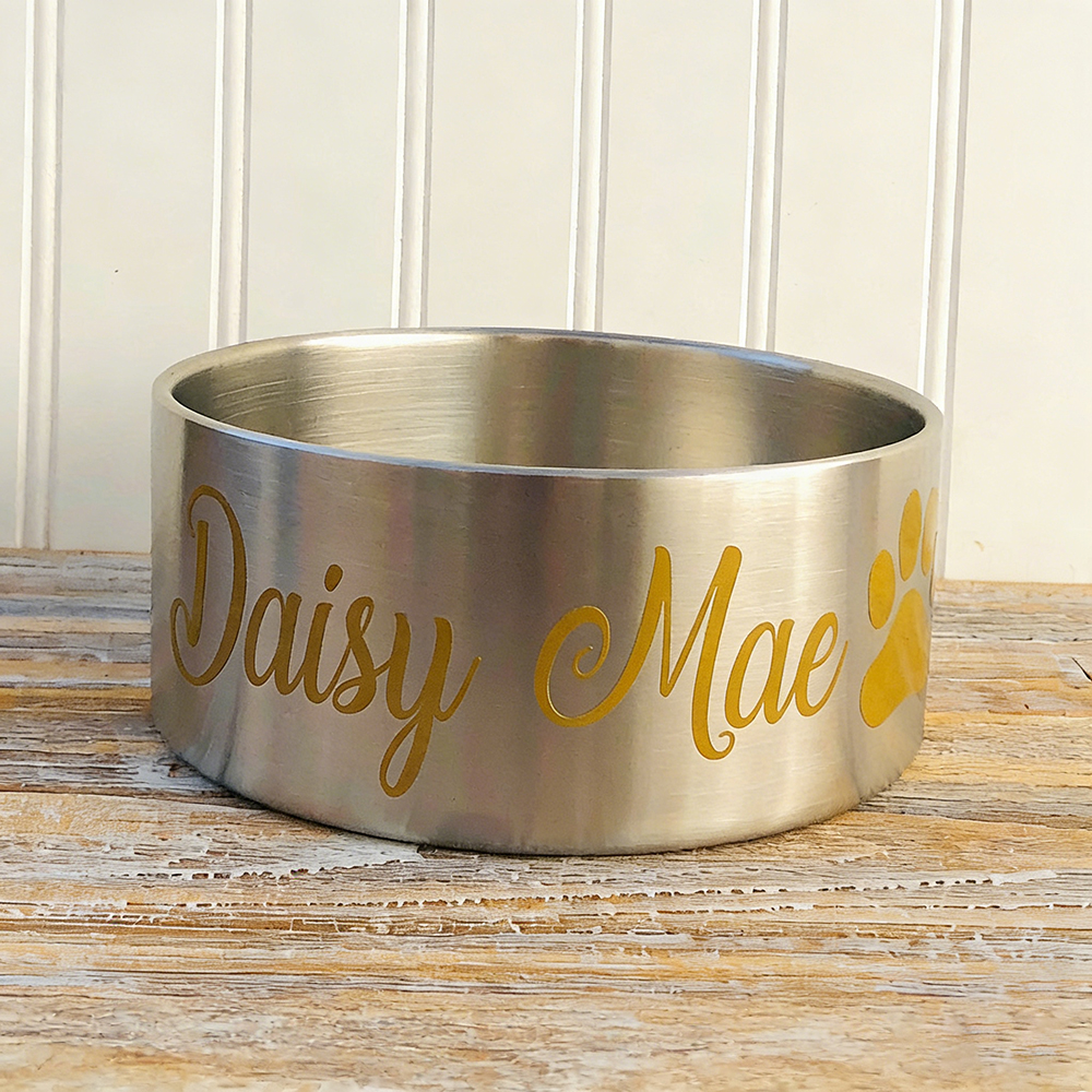 Personalized Pet Stainless Steel Anti-slip Thickened Food Bowl | BKPet369