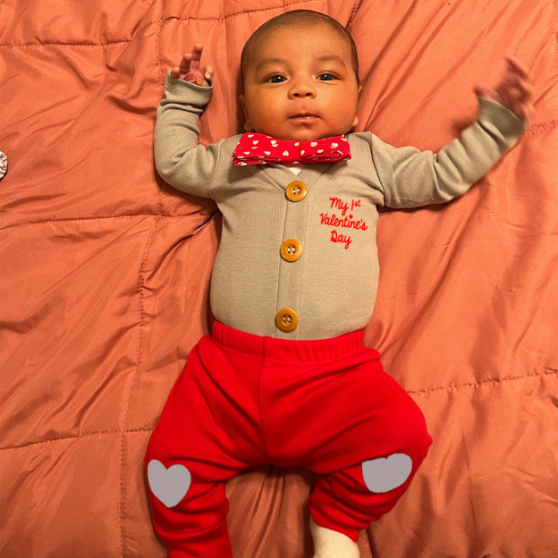 Personalized Baby 1st Valentines Day Bowtie Outfit Set | CWBaby168