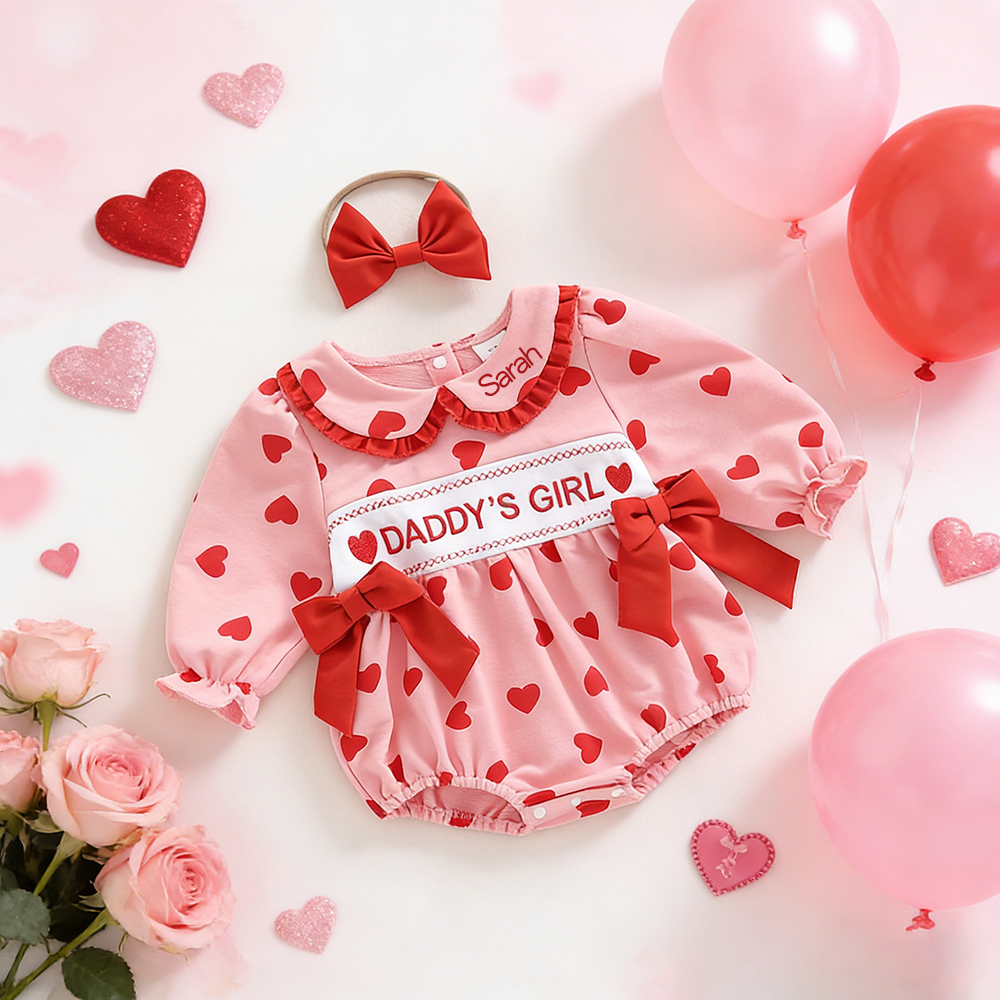 Personalized Baby Girl Valentine's Day Lovely Outfit | ValGift13