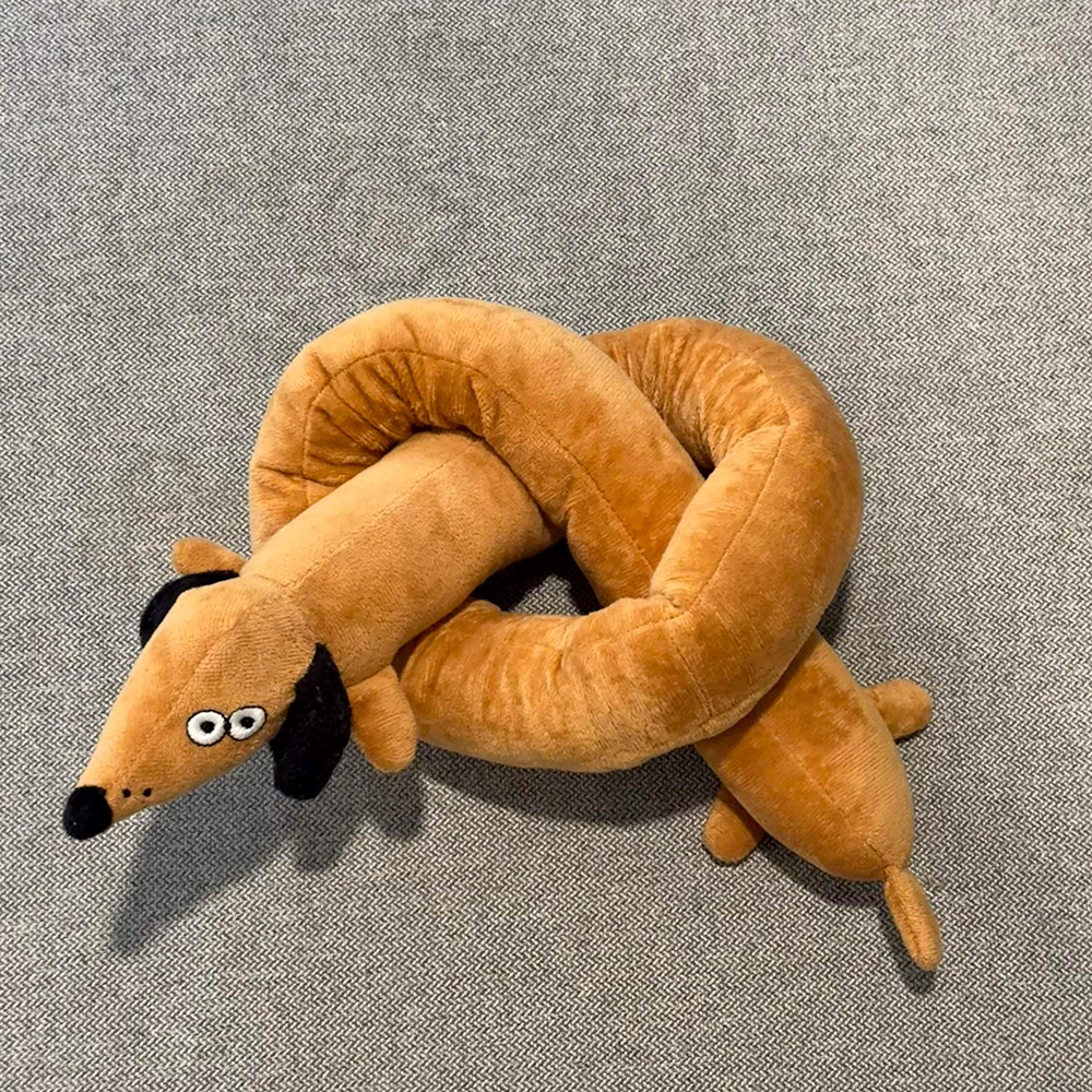Plush Pretzel Dachshund squeaky Dog Toys | BKPet383