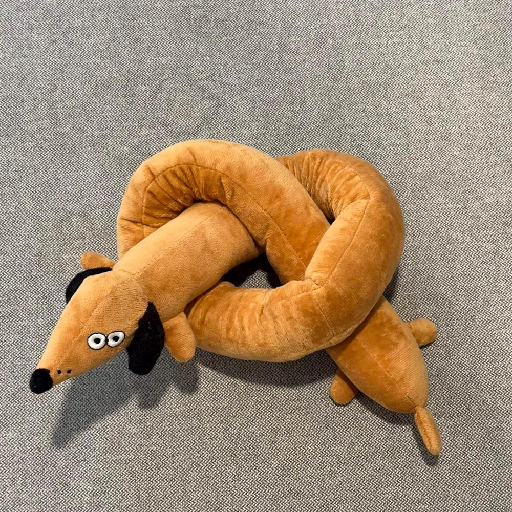 Plush Pretzel Dachshund squeaky Dog Toys | BKPet383