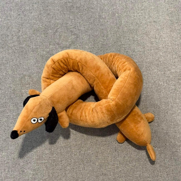 Plush Pretzel Dachshund squeaky Dog Toys | BKPet383