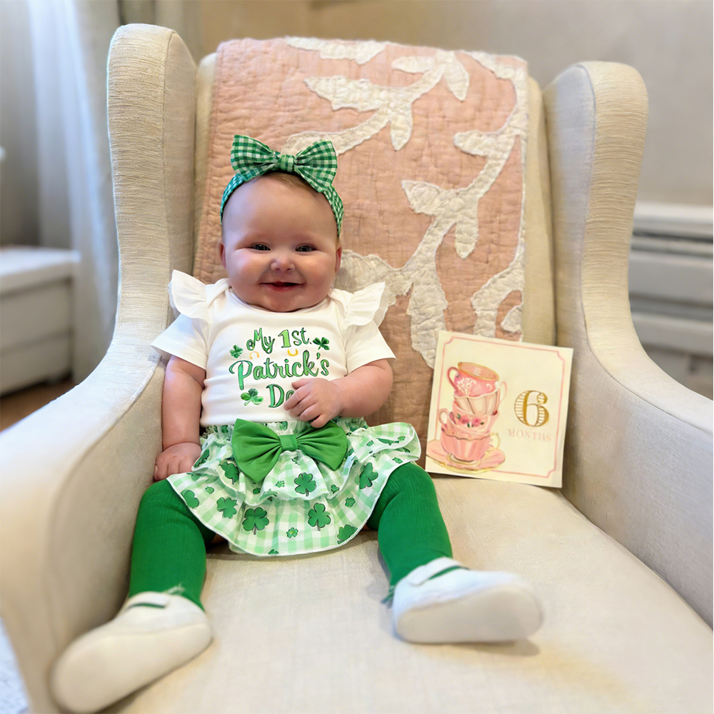 Personalized Baby Girl First St. Patrick's Day Outfit Set | CWBaby394