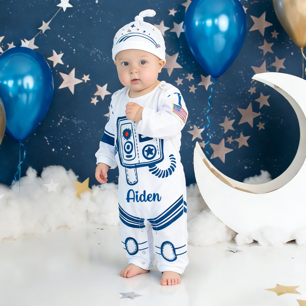 Personalized Baby Space Suit and Hat Set | CWBaby401