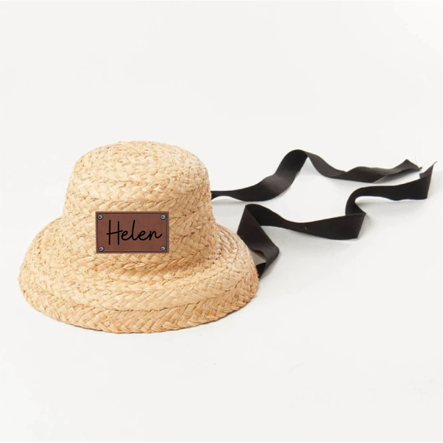 Personalized Summer Leather Patch Straw Hat for Comfort & Unique | CWBeach85