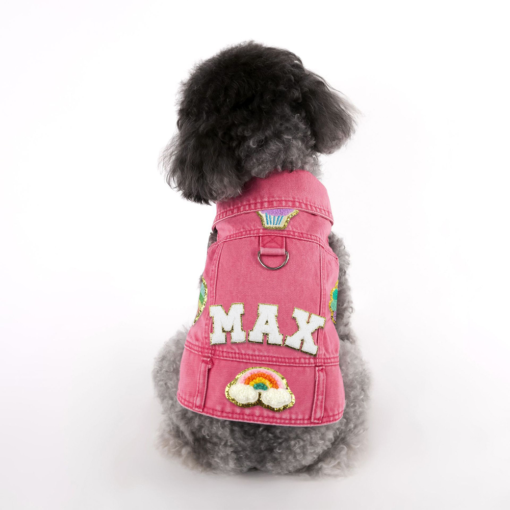 Personalized Handmade Chenille Patch Pets Denim Jacket | BKPet405