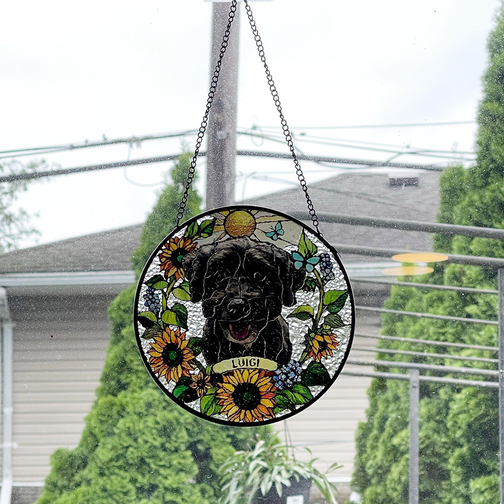 Personalized Pet Memorial Pet Portrait Stained Suncatcher | CWGift31