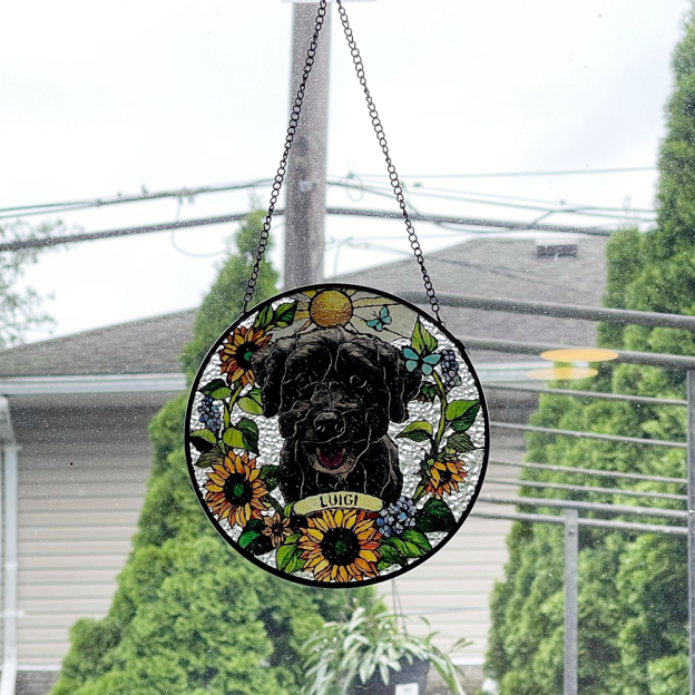 Personalized Pet Memorial Pet Portrait Stained Suncatcher | CWGift31