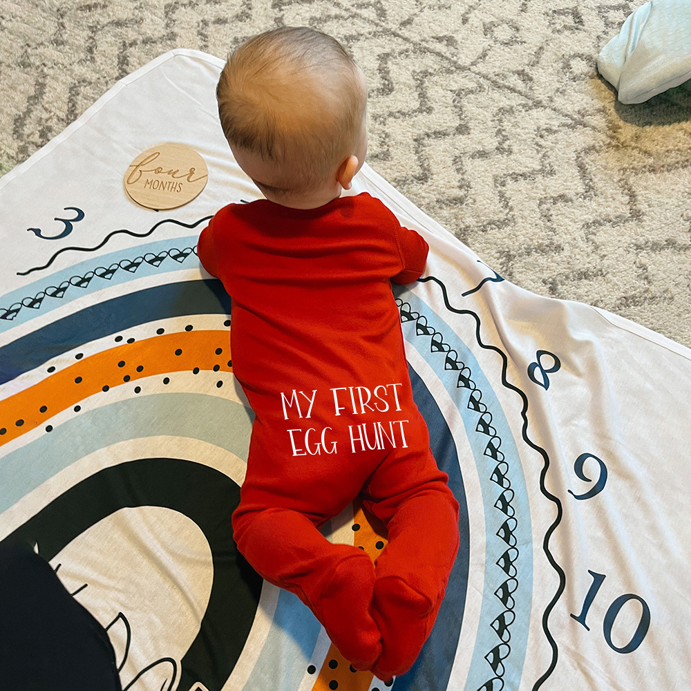 Personalized Baby First Easter Cozy Soft Long Sleeve Romper | CWEaster91