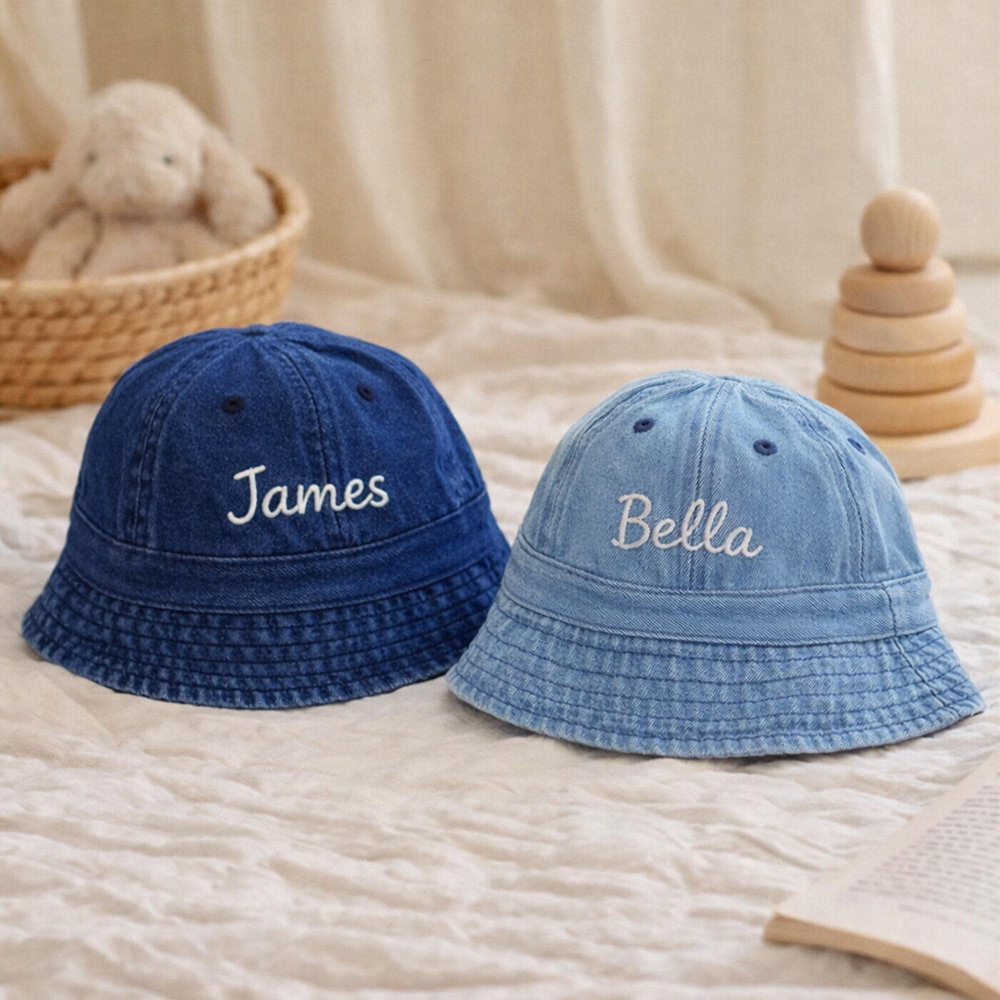 Personalized Embroidery Kid Denim Bucket Hat | CWBeach216