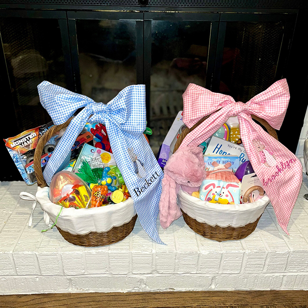 Personalized Embroidery Cotton Easter Basket Sash | CWEaster93