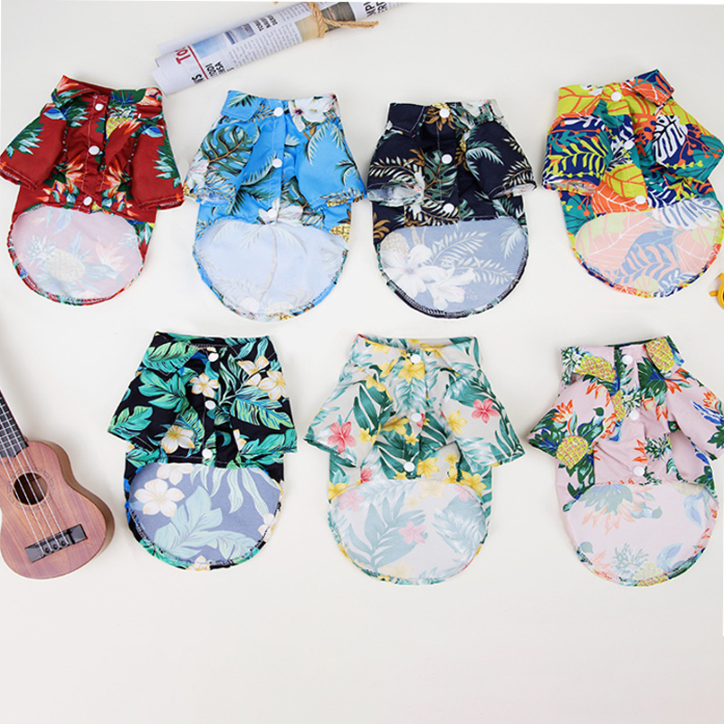 Personalized Leather Patch Hawaiian Pet Shirt | BKPet51