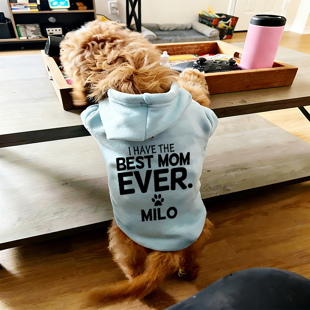 Personalized I Have the Best Mom Ever Pet Soft Hoodie | BKPet430