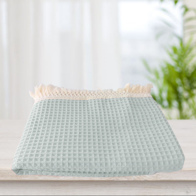 Personalized Embroidered Waffle Tassel Blanket for Comfort & Unique| CWBaby47