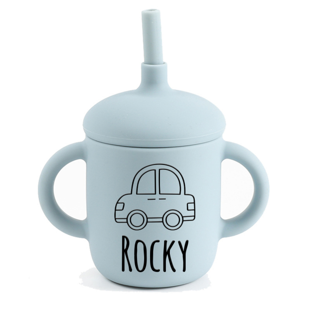 Personalised Baby Food Grade Sippy Silicone Cup | CWBaby443