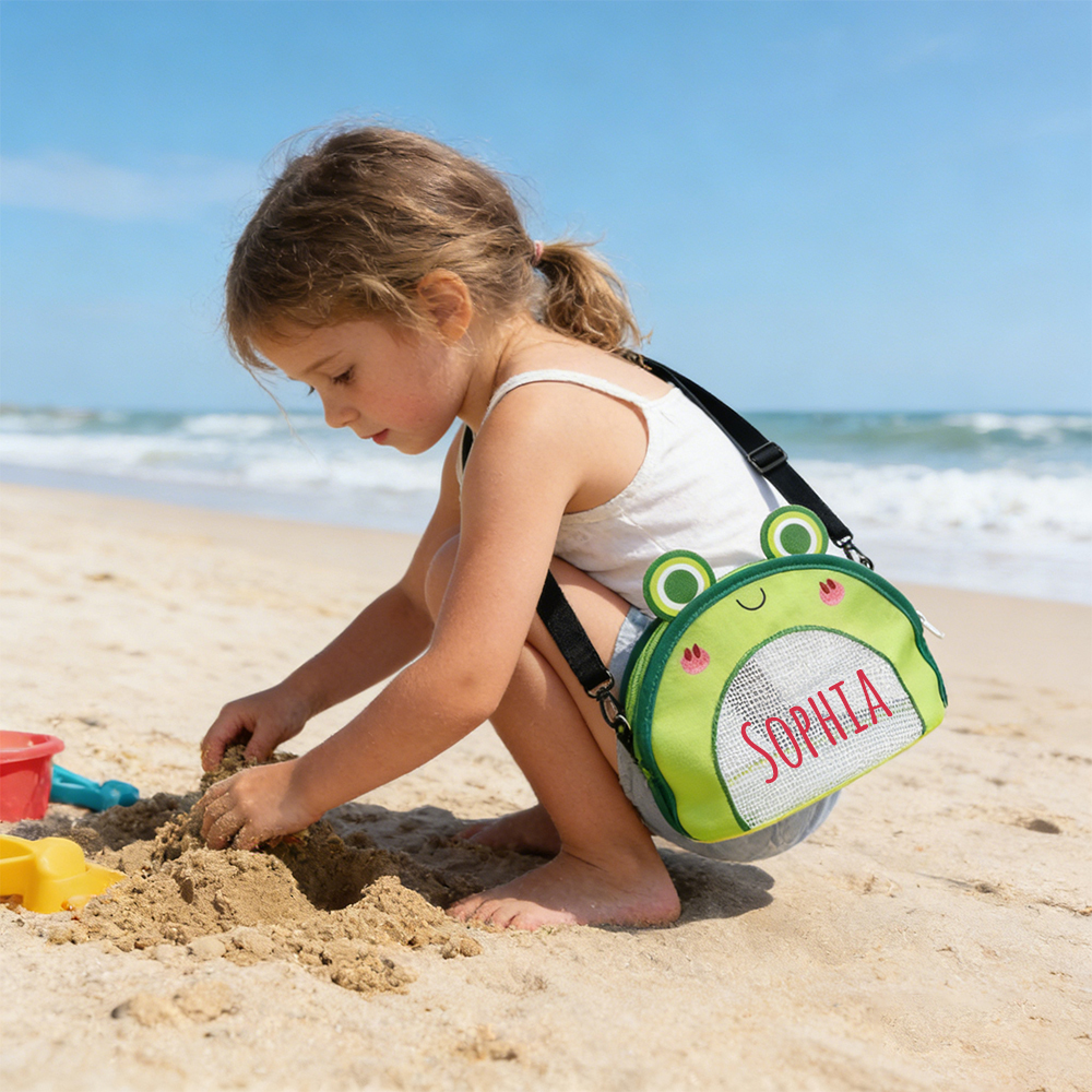 Personalized Cute Design Seashell Zipper Mesh Beach Bag | CWBeach223