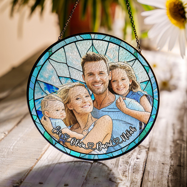 Personalized Mother's Day Memorial Portrait Stained Suncatcher | CWGift43