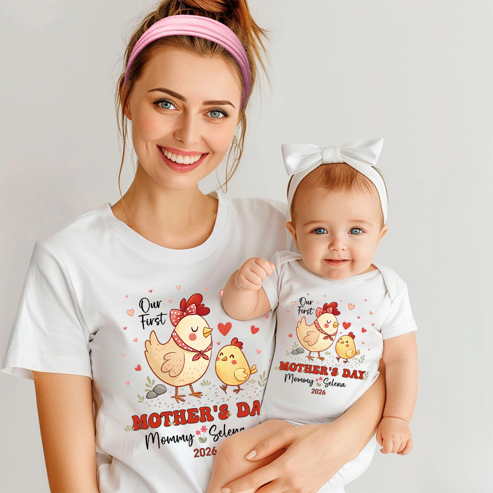 Personalized First Mother's Day Mommy and Baby Outfit | CWFamily128