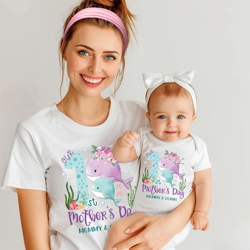 Personalized First Mother's Day Mommy and Baby Outfit | CWFamily129