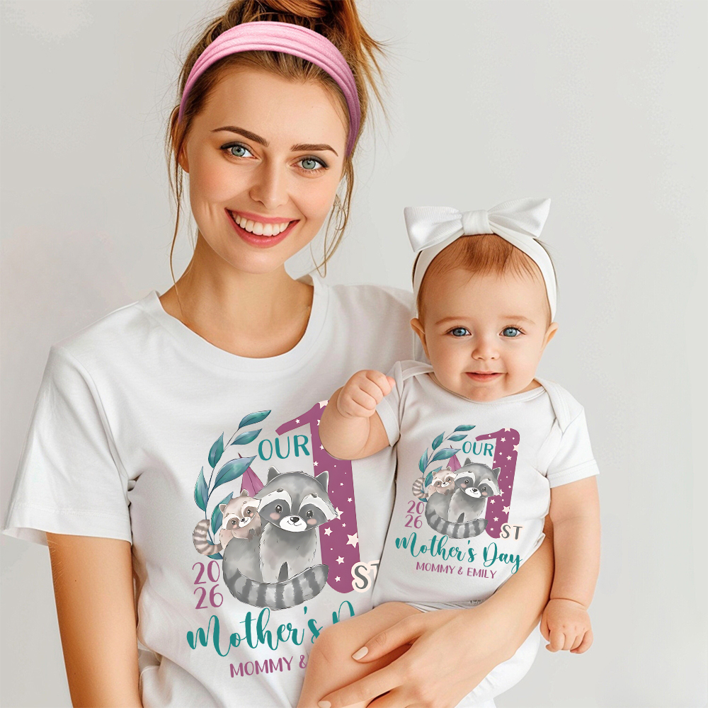 Personalized First Mother's Day Mommy and Baby Outfit | CWFamily131