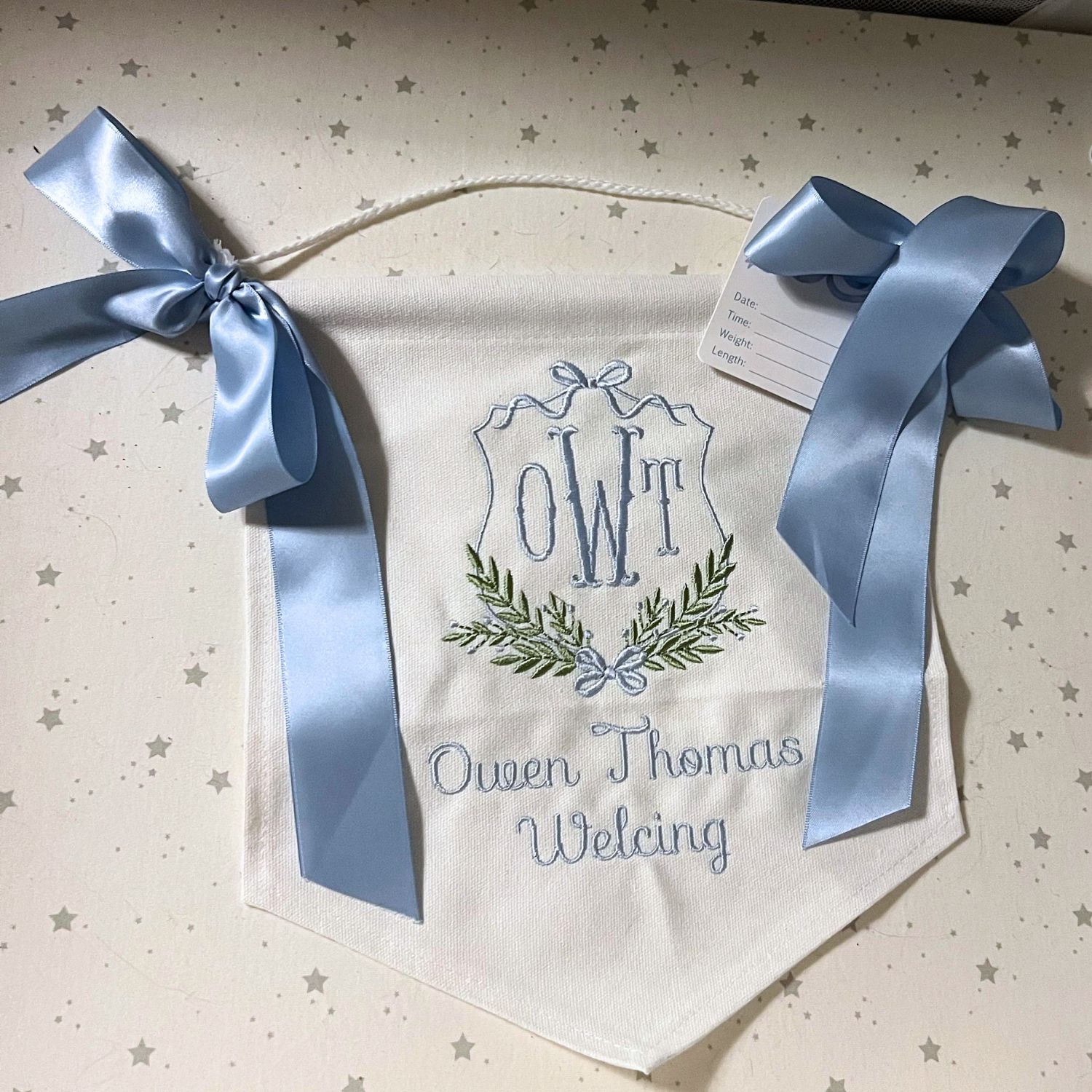 Personalized Baby Welcome Banner with Bows | CWBaby45