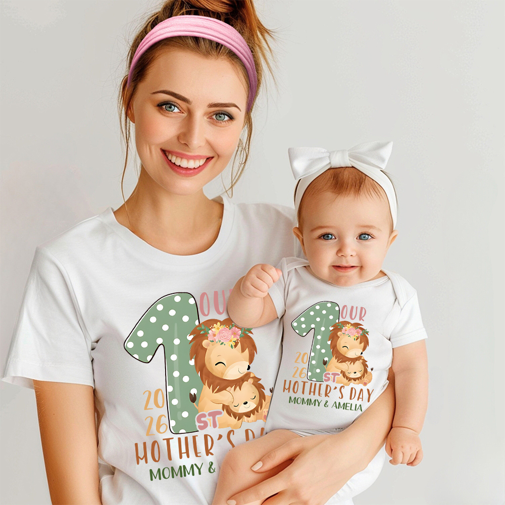 Personalized First Mother's Day Mommy and Baby Outfit | CWFamily132