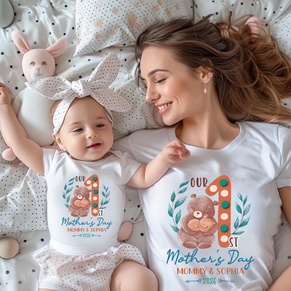 Personalized First Mother's Day Mommy and Baby Outfit | CWFamily136
