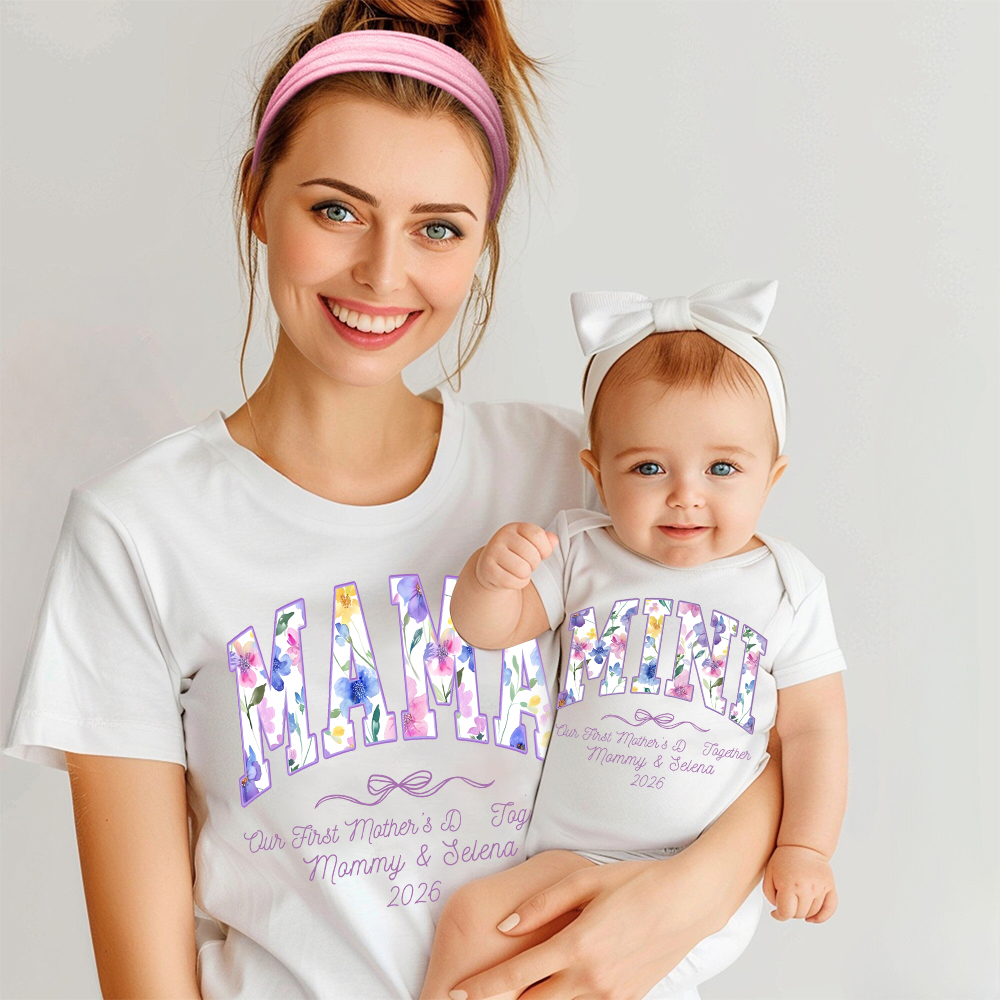 Personalized First Mother's Day Mommy and Baby Outfit | CWFamily145