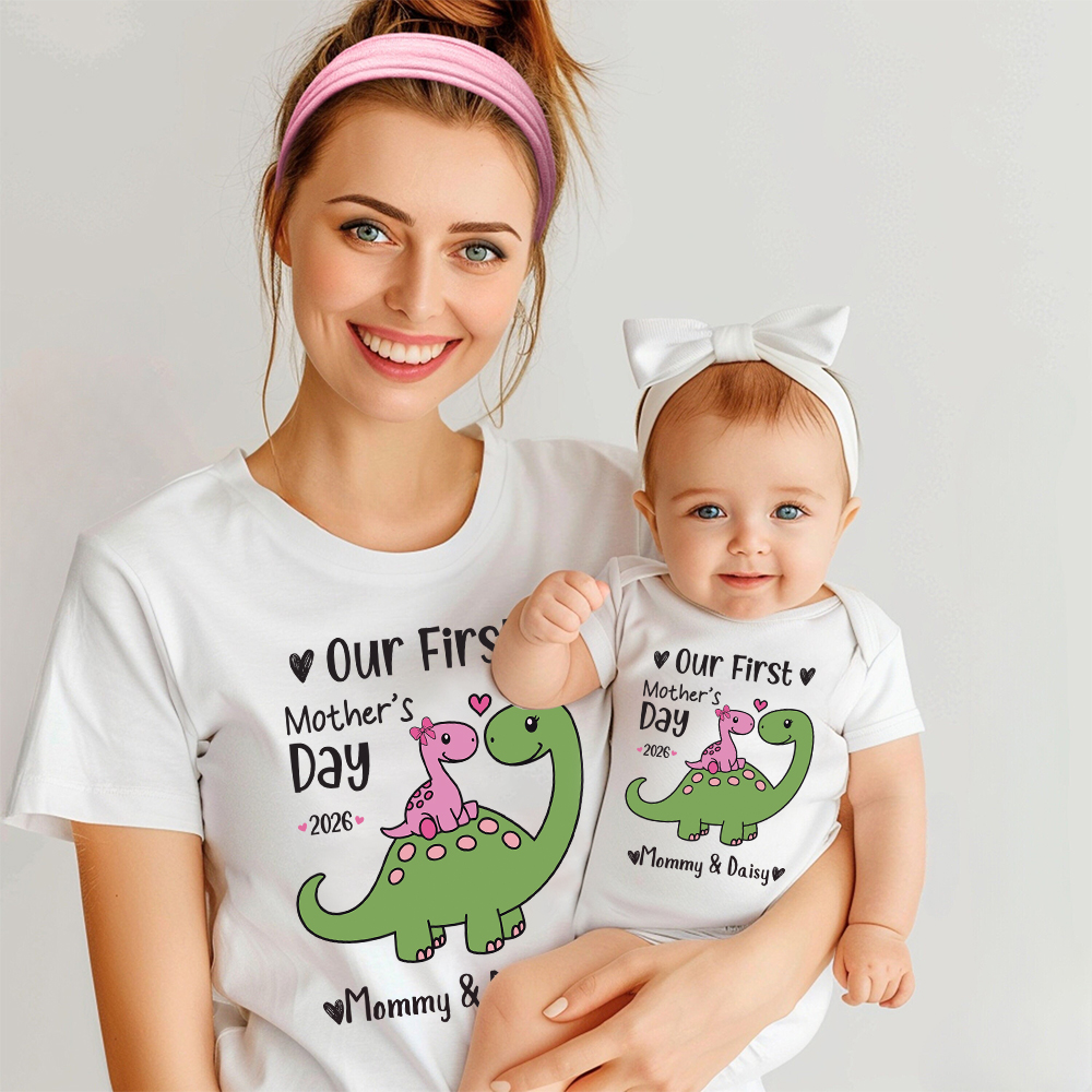 Personalized First Mother's Day Mommy and Baby Outfit | CWFamily146