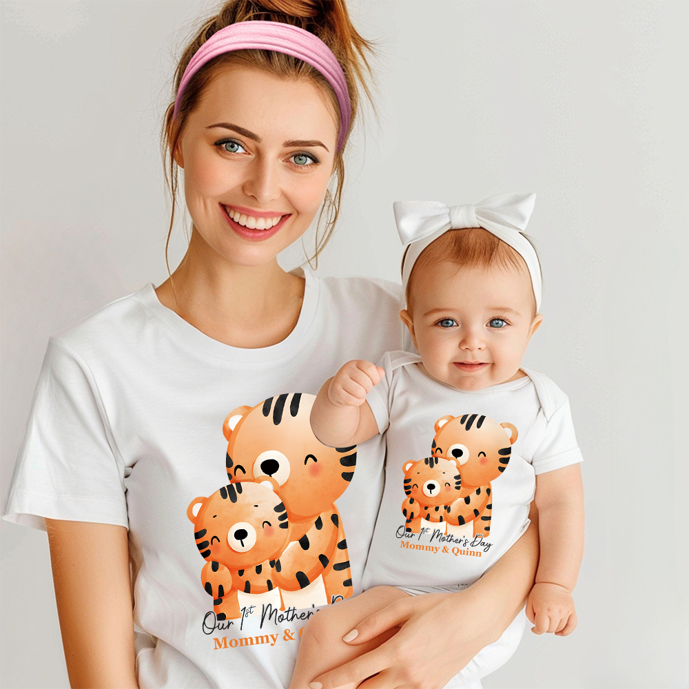 Personalized First Mother's Day Mommy and Baby Outfit | CWFamily147