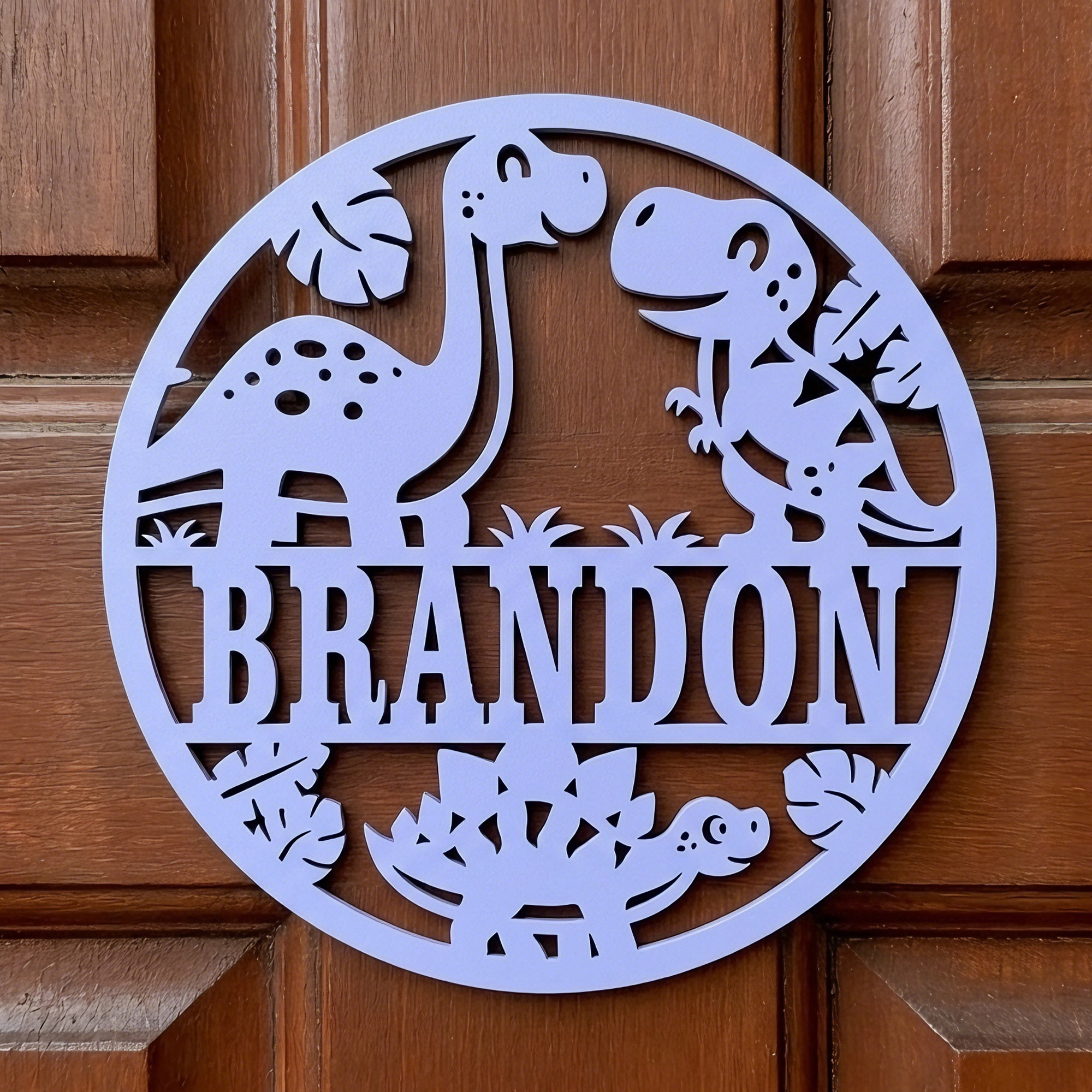 Personalized Dinosaur Kid's Bedroom Door Name Sign | CWBaby464