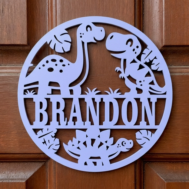 Personalized Dinosaur Kid's Bedroom Door Name Sign | CWBaby464