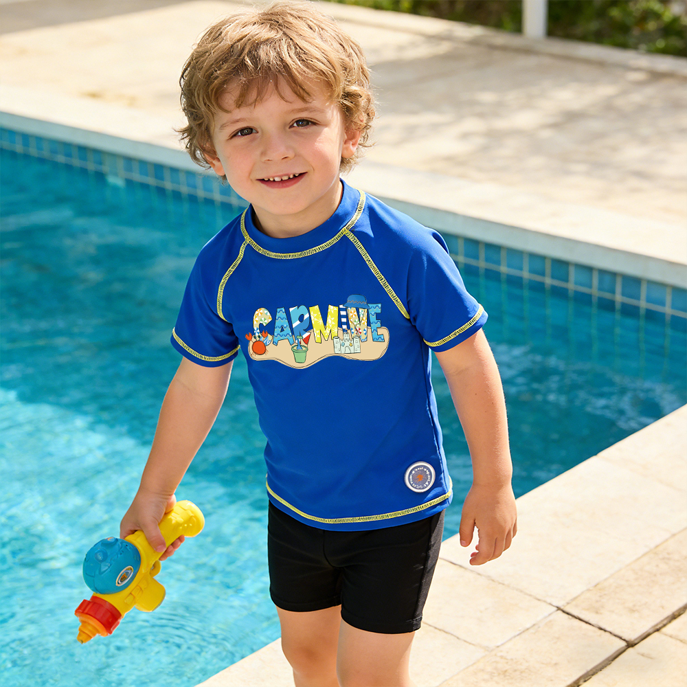 Personalized Kid Summer Beach Swim Suit Shirt | CWBeach232
