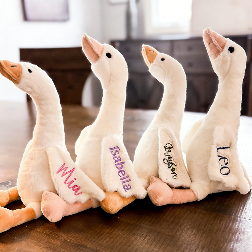 Personalized Embroidery Lovey Goose Plush Toy | CWToy181