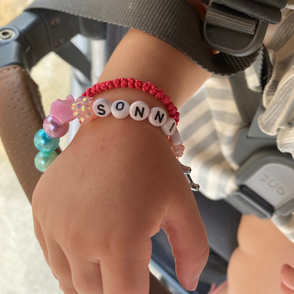 Personalized Kids Lovely Birthday Bead Bracelet With Name | CWBeach233
