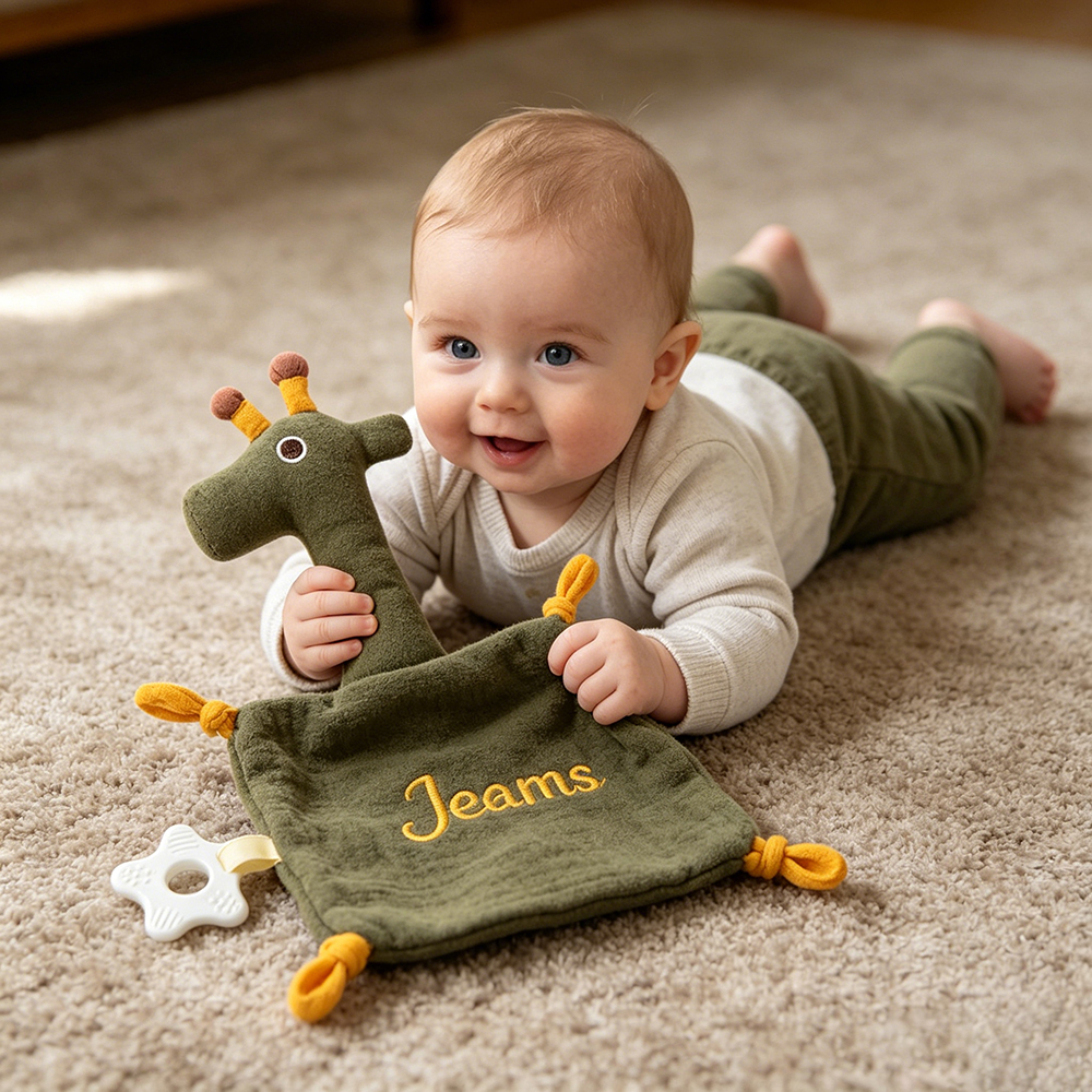 Personalized Baby Embroidery Comforter Sleep Toy | CWToy185