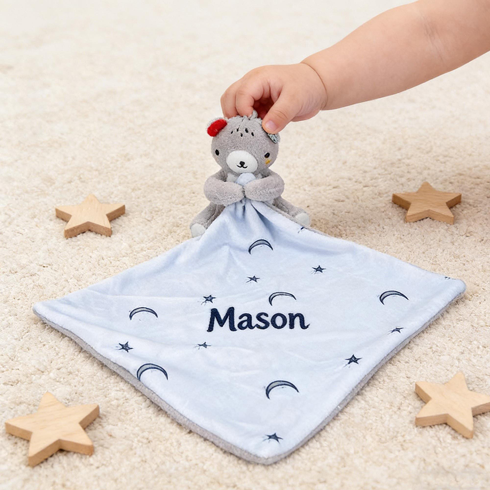 Personalized Baby Embroidery Animal Comfort Sleep Toy | CWToy186