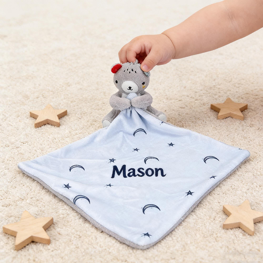 Personalized Baby Embroidery Animal Comfort Sleep Toy | CWToy186