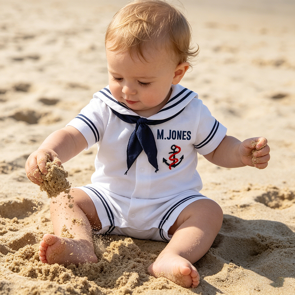 Personalize Adorable Baby Sailor Outfit | CWBaby486