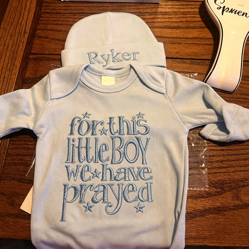 Personalized Embroidery Baby Boy Coming Home Outfit | CWBaby496