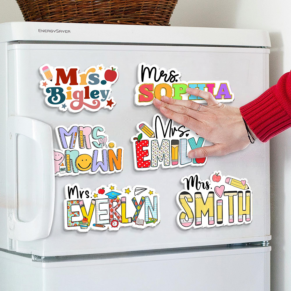 Personalized Illustrated Teacher Name Fridge Magnet | CWGift69