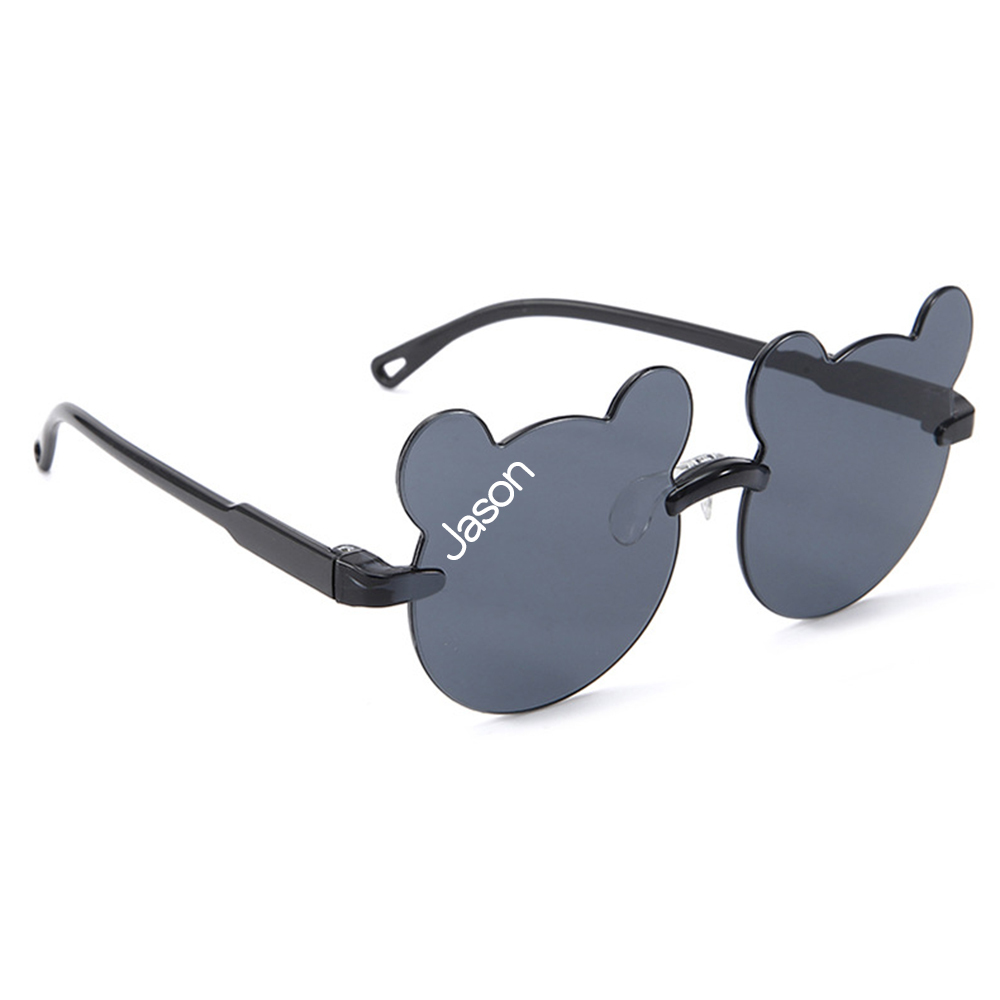 Personalized Bear Outline Rimless Sunglasse For Kids | CWBeach101