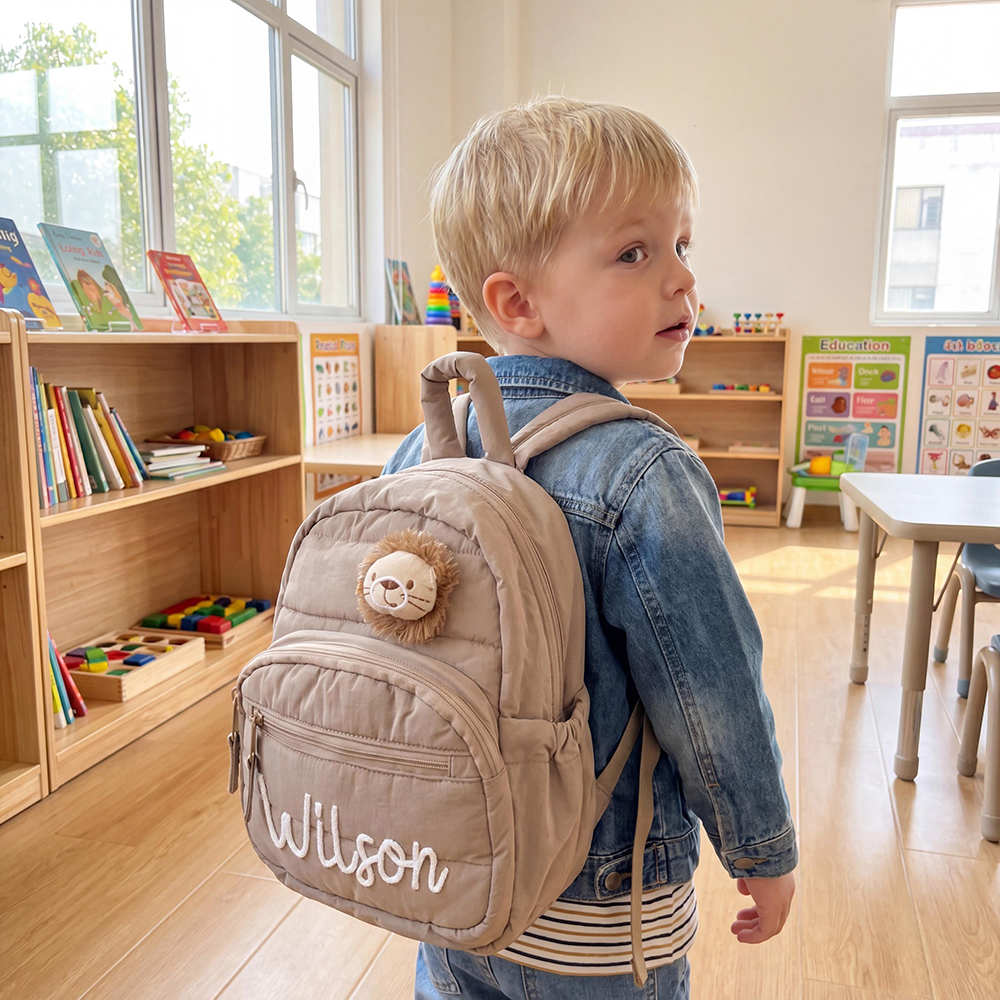 Personalized Hand Embroidery Quilted Baby Backpack | CWPack370