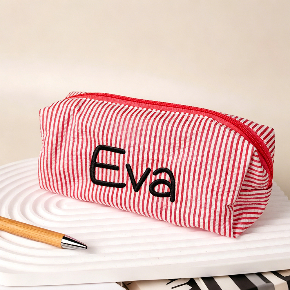 Personalized Embroidered Kids Colorful Stripe Pencil Case | CWPack371