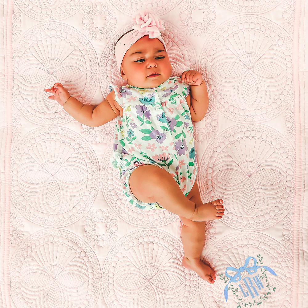 Personalized Embroidered Bow Monogram Knit Blanket for Comfort & Unique | CWBaby63